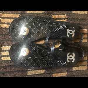 Authentic Chanel jelly sandals